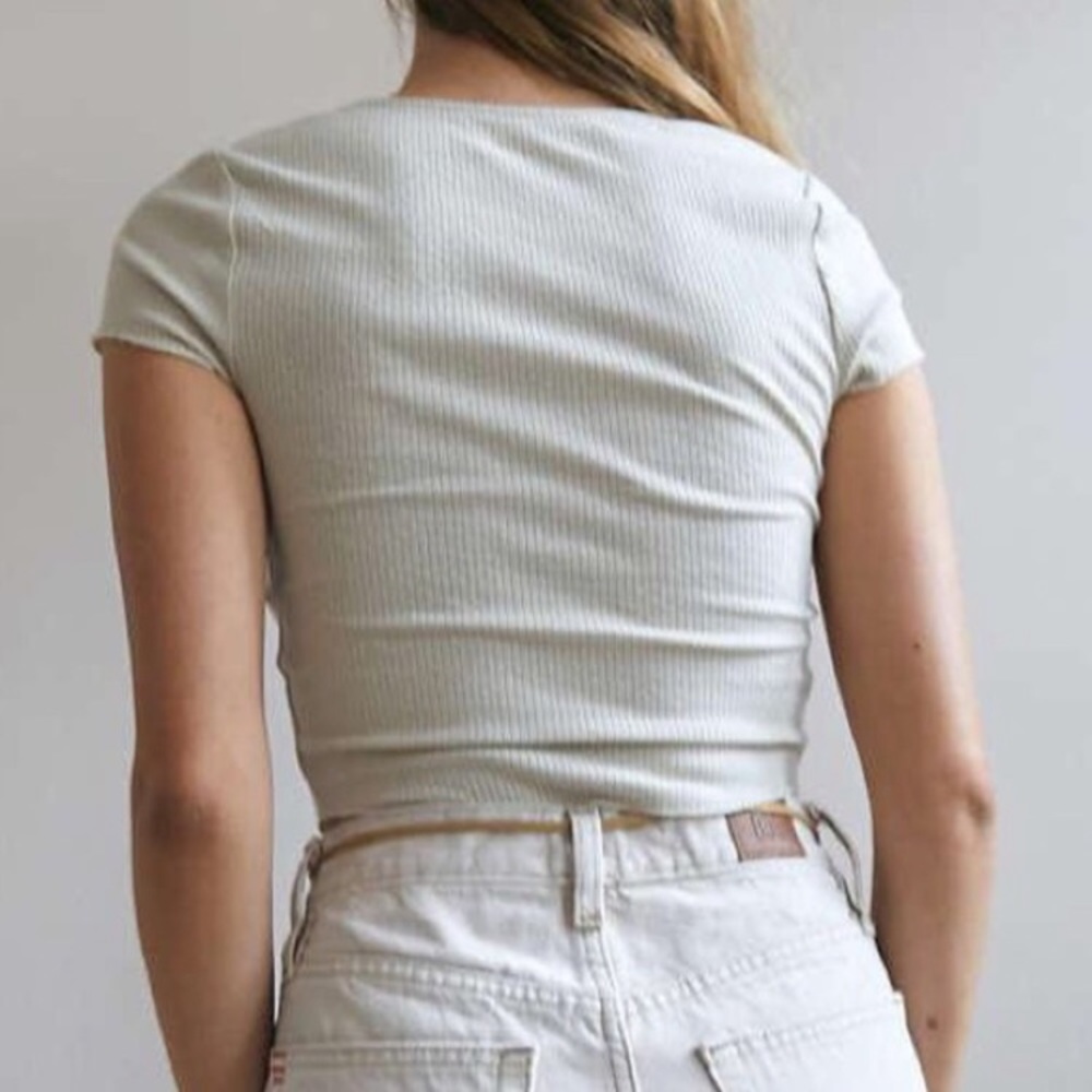 UO Square Neck Ribbed Tee - Picture 3 of 3